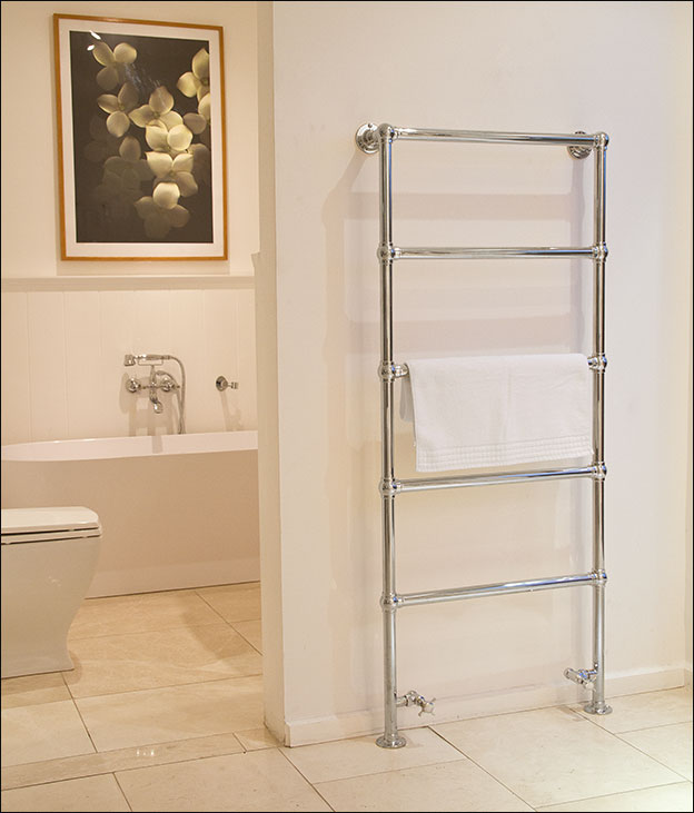 Chrome Floor Standing Eden Bathroom Heated Towel Warmer UK 1